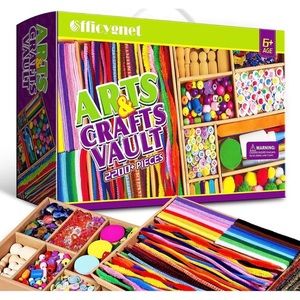 Arts and Crafts for Kids, 2200+ Piece Craft Kit Library in a Box for Kids Age 4